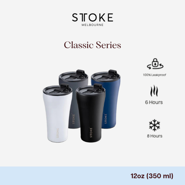 Sttoke Melbourne - The Commuter Classic Series 12oz กระติกน้ำเซรามิก แก้วน้ำเคลือบเซรามิก ไร้กลิ่นสเตนเลสรบกวน