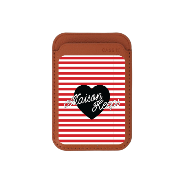 CaseClub เคสคลับ Wallet กระเป๋าใส่บัตร ลาย maison KEEPS Adore Stripe