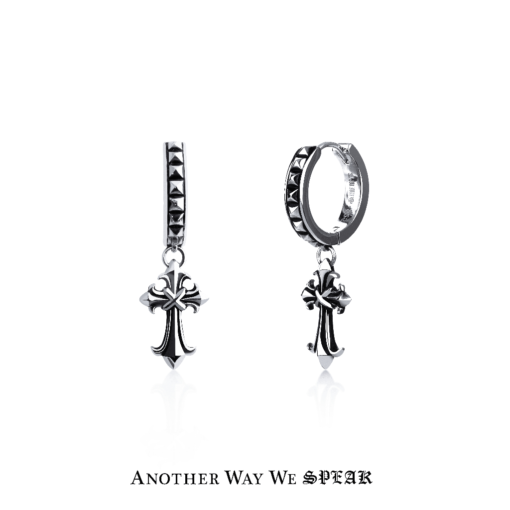 ANOTHER WAY WE SPEAK ต่างหูเงินแท้ รุ่น AWWS STUD II สีเงิน *ราคาต่อข้าง*