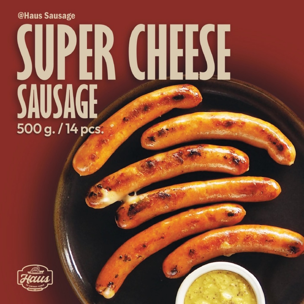 ไส้กรอกชีสเยิ้ม ซุปเปอร์ชีส [Super Cheese Sausage] โฮมเมด รมควัน ชีส 4 ชนิด | Haus German Sausage
