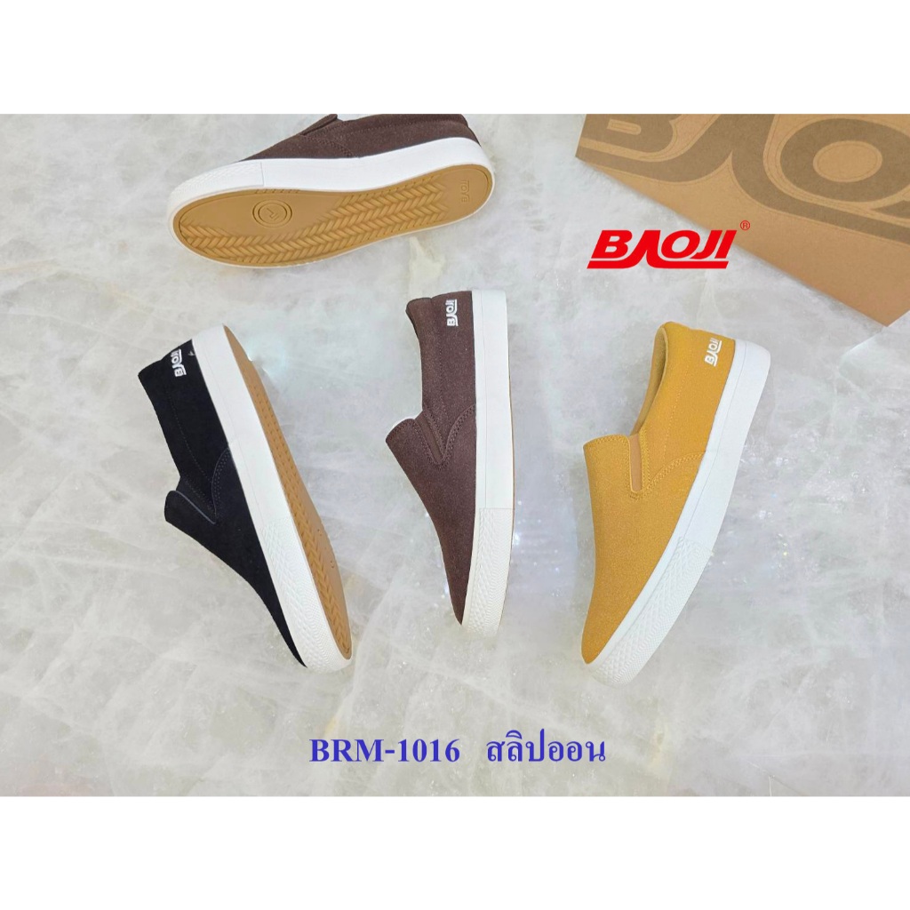 **BAOJI (บาโอจิ)** [ลิขสิทธิ์แบรนด์แท้] (BRM-1016) รองเท้าสลิปออน เดินสบาย ส้นสูง 3 ซม. *ไซส์ 41-45*