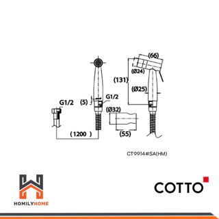 COTTO สายฉีดชำระสแตนเลส รุ่น CT9901#SA(HM) CT9902#SA(HM) CT9914#SA(HM) สายฉีดชำระสีโครเมี่ยม สายชำระ