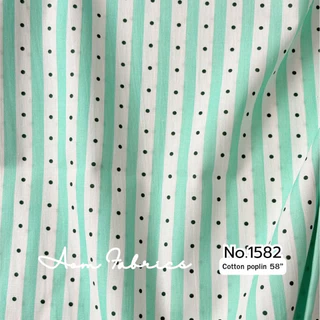 Aom Fabrics🌷ผ้าคอตตอนป๊อปลิน No.1580-1585 น่ารักมาก ผ้านิ่ม หน้ากว้าง 58 นิ้ว ผ้าเมตรนำเข้า พร้อมส่ง