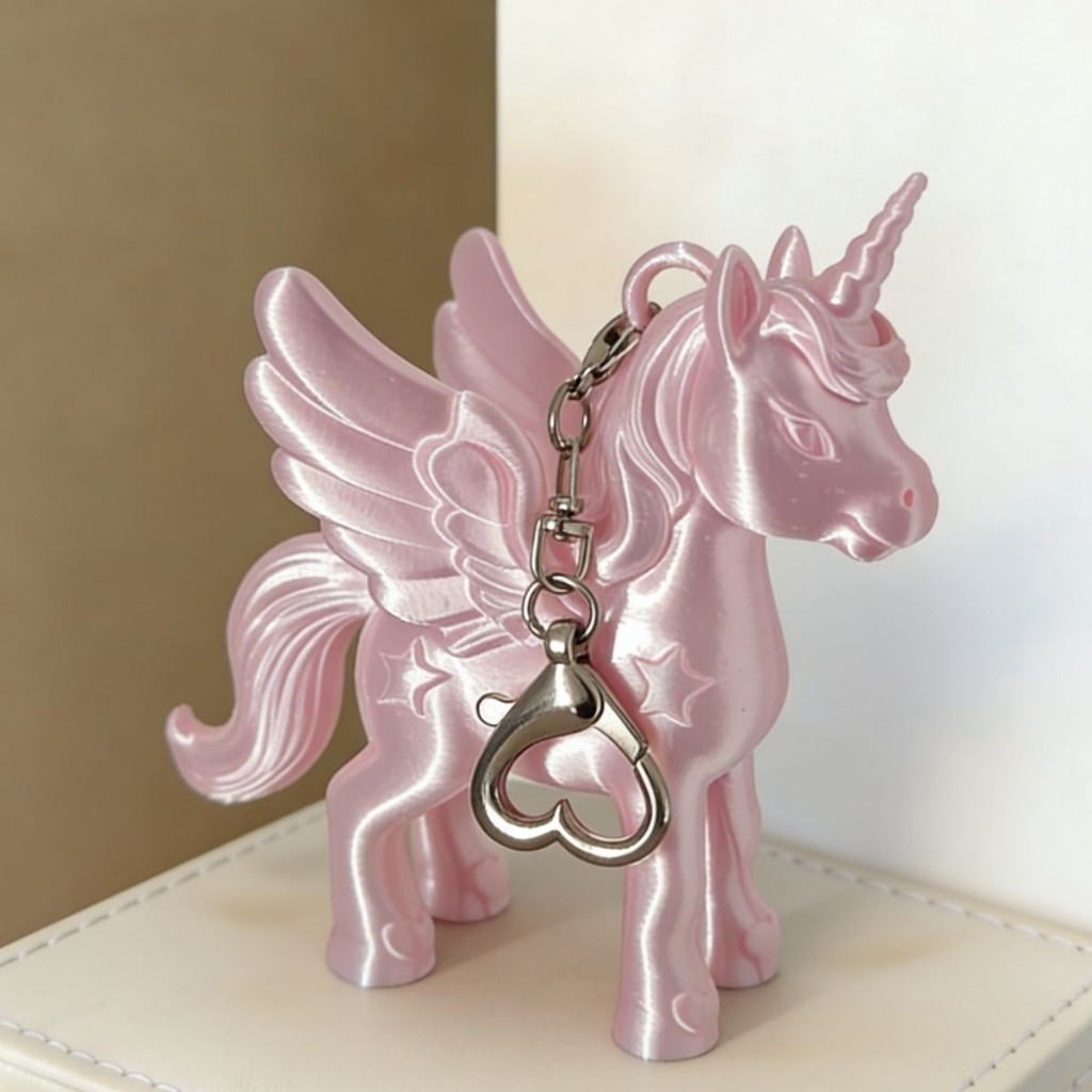 earika.earrings - hokki pony พวงกุญแจม้าโพนี่ สีชมพูและสีขาว วัสดุ พลาสติก PLA 3dprint