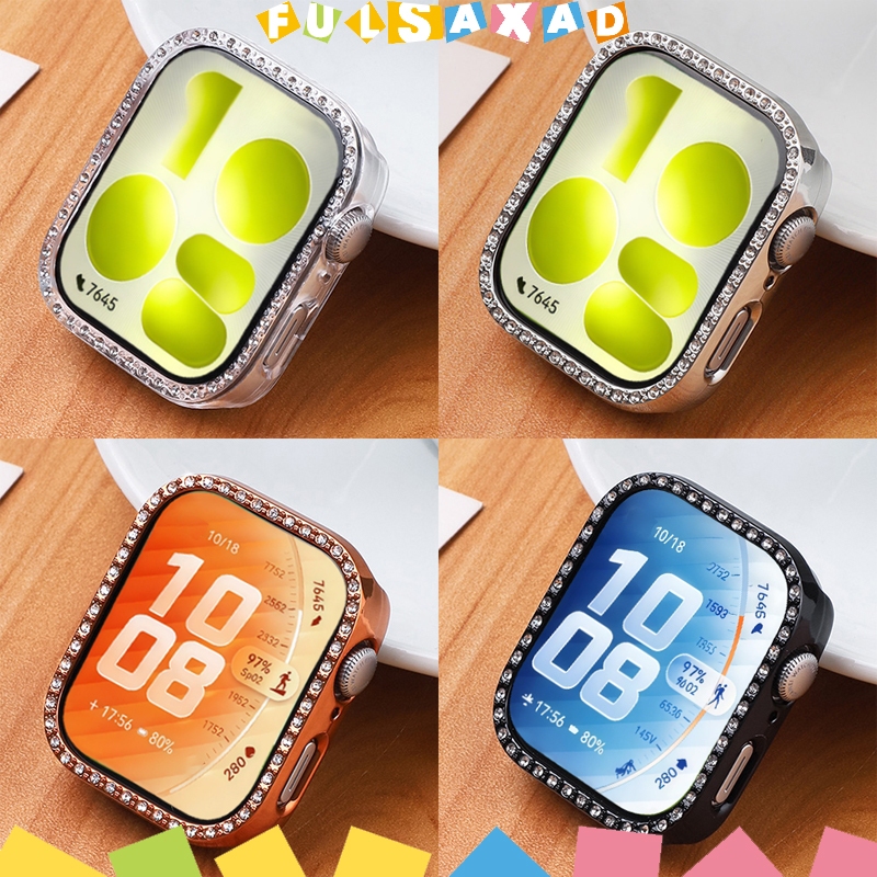Diamond Bling PC Case สำหรับ for Huawei Watch Fit 5/5 Pro/4/4 Pro/3 พร้อม เยื่อห ป้องกันหน้าจอและ เฟรม ครอบรอบ