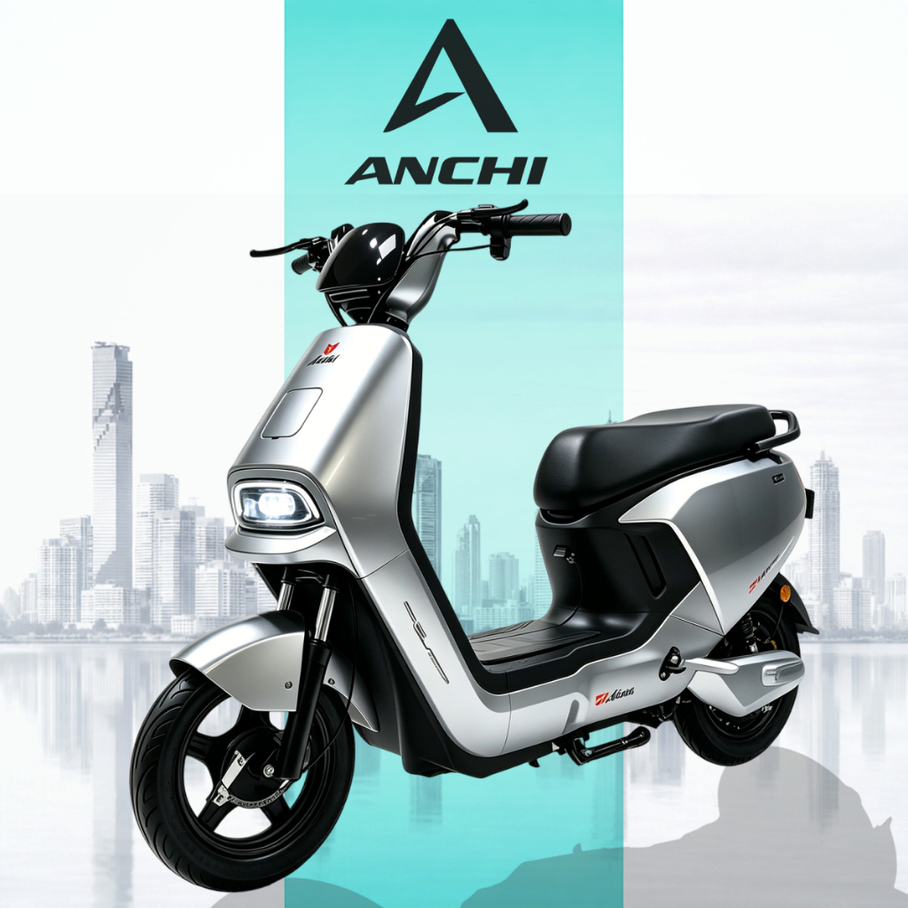 ANCHI จักรยานไฟฟ้า มอเตอร์ไซด์ไฟฟ้า รถไฟฟ้า 580w 48V20Ah ไฟเลี้ยวหน้าและหลัง จอแสดงผลดิจิตอล HD [ผ่อน 0%]