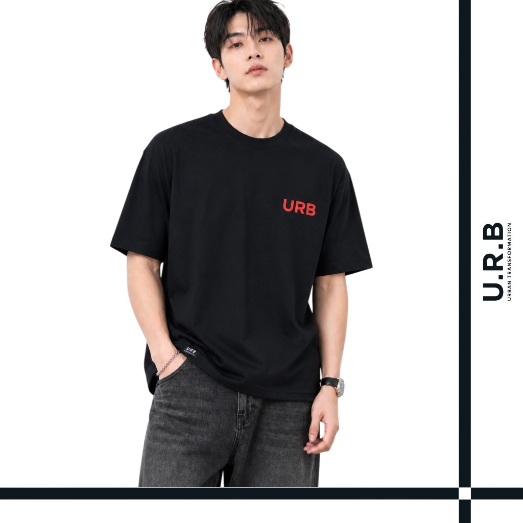 URBAN : STREET OVERSIZED GRAPHIC TEE เสื้อยืดโอเวอร์ไซส์ UNISEX รุ่น 1UTMT5100 สี Black - แบล็ค
