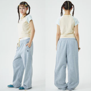Bemingpants089(S-5XL)-Umji Pants - กางเกงวอร์มทรงปล่อยดีไซน์เรียบมินิมอลใส่ได้ทุกวัน
