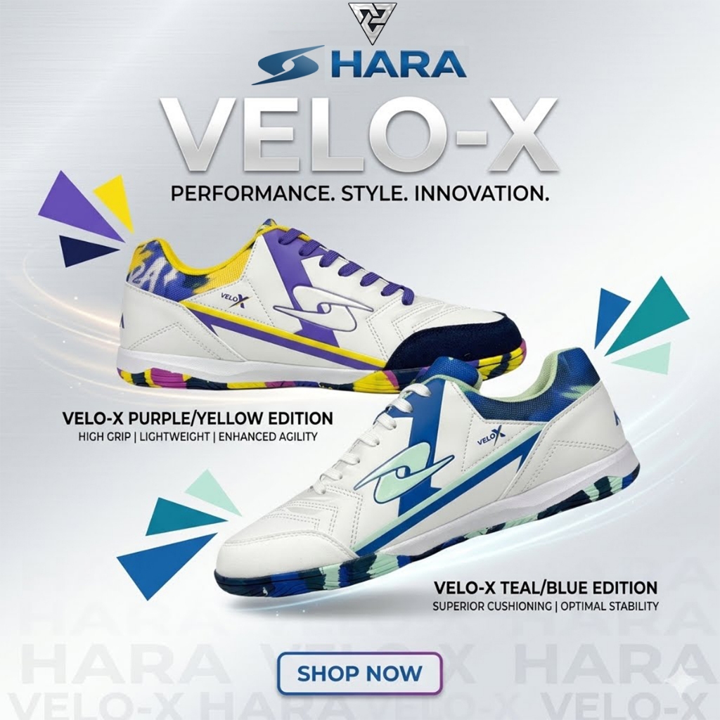 HARA FS003 รองเท้าฟุตซอล ฮาร่า รุ่น VELO-X ขนาด 34 - 45