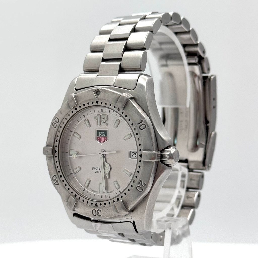 TAG Heuer Professional WK1112 Quartz Men's Watch 37mm Used Vintage Silver Dial
