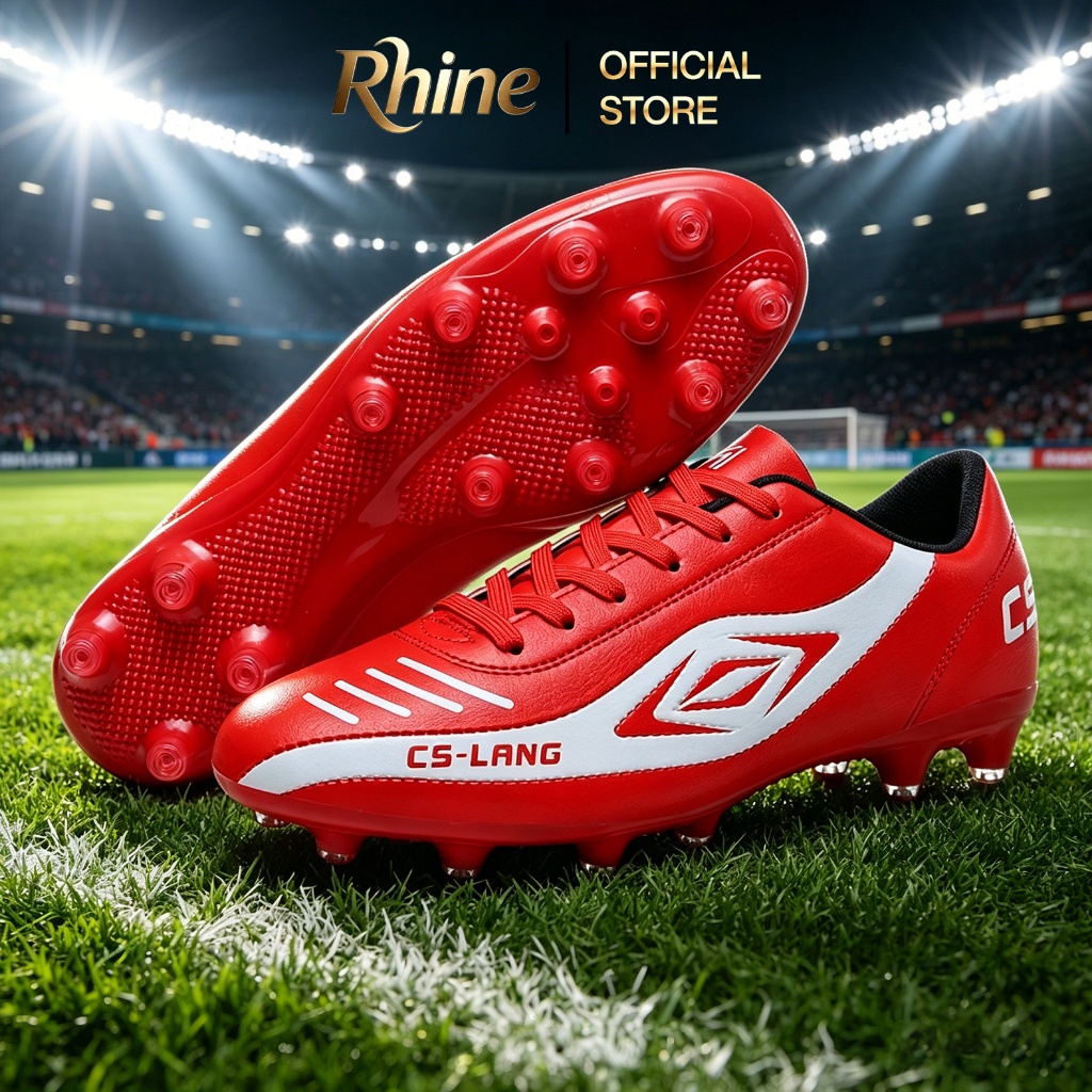 RHINE [COD] รองเท้าบอลเด็กวัยรุ่น ปุ่มยาว ยึดเกาะดี กันลื่น ปลอดภัย (EU35-44) ใส่กระชับ ทนทาน พร้อมส่ง