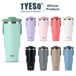TYESO NEW CAP แก้วน้ำหูหิ้ว สแตนเลส 304 ขนาด 600-1200ml ฝาคลิกเปิดง่าย ถอดล้างได้ มีให้เลือก 9 สี TS