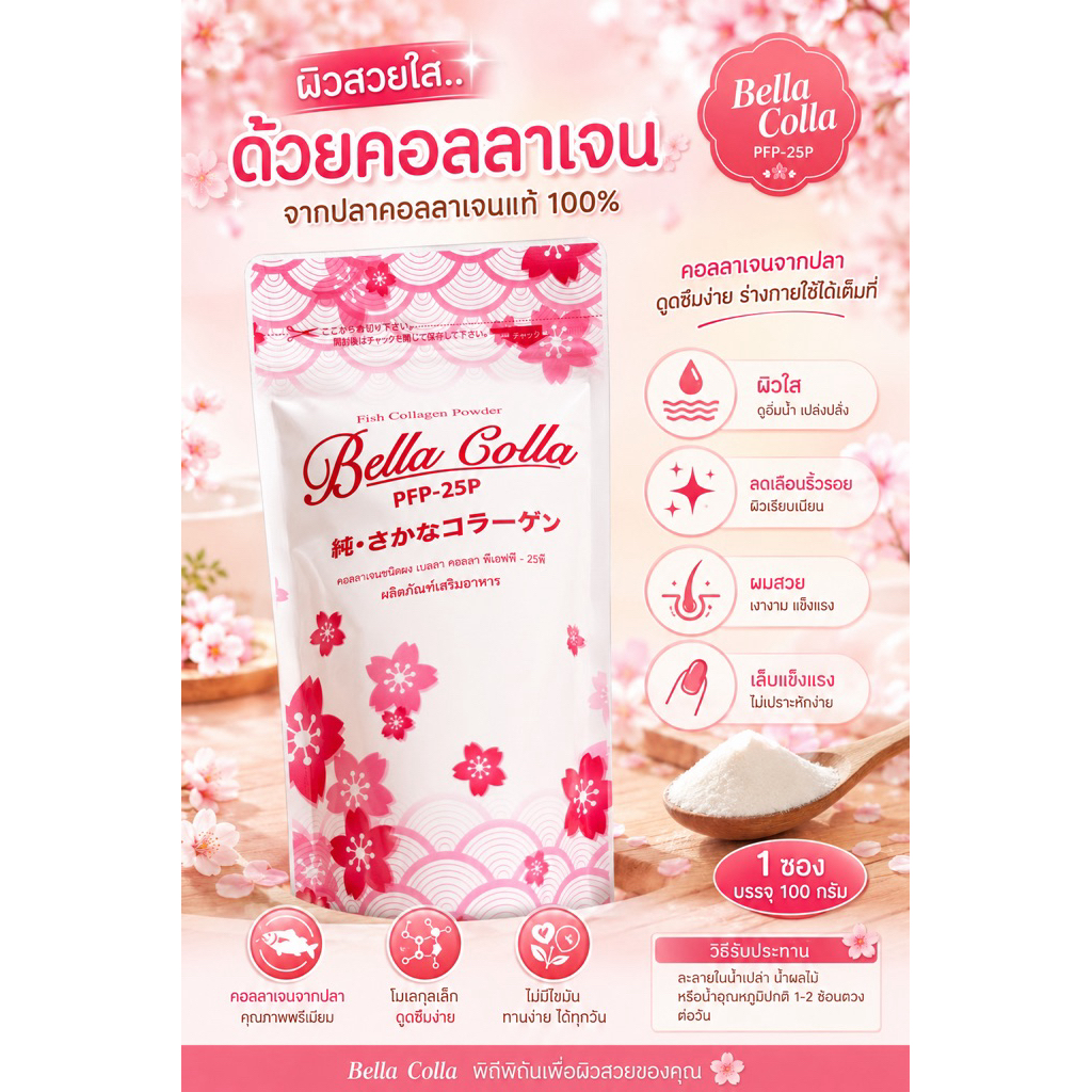 📌ส่งของทุกวัน📌คอลลาเจนBella Colla(เบลล่า คอลล่า)
