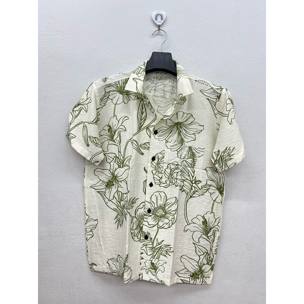 พร้อมส่ง⭐️ (งานไทย) เสื้อฮาวายผ้าไหมฝรั่งเศสเนื้อนิ่มใส่สบาย(มี5สี)