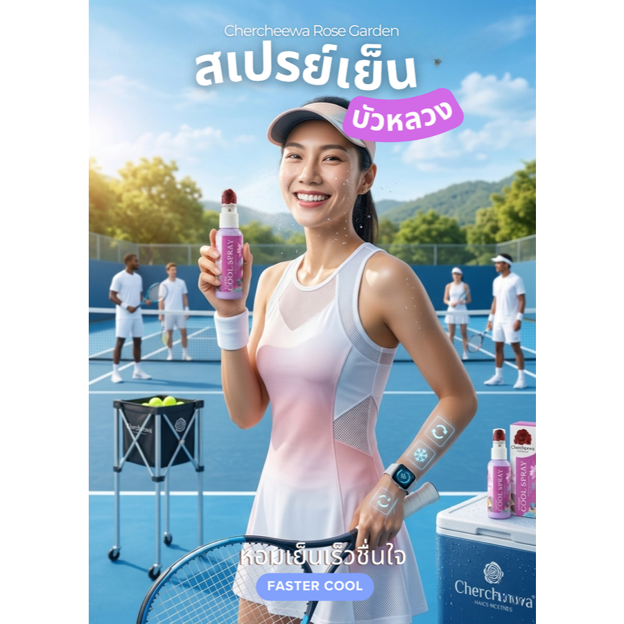 สเปรย์เย็นบัวหลวง หอมเย็นสดชื่นทันที 60 ml เฌอชีวา คูลลิ่งบอดี้สเปรย์ ดับร้อน ชื่นใจ หอมไทยเย็นไทยสไตล์