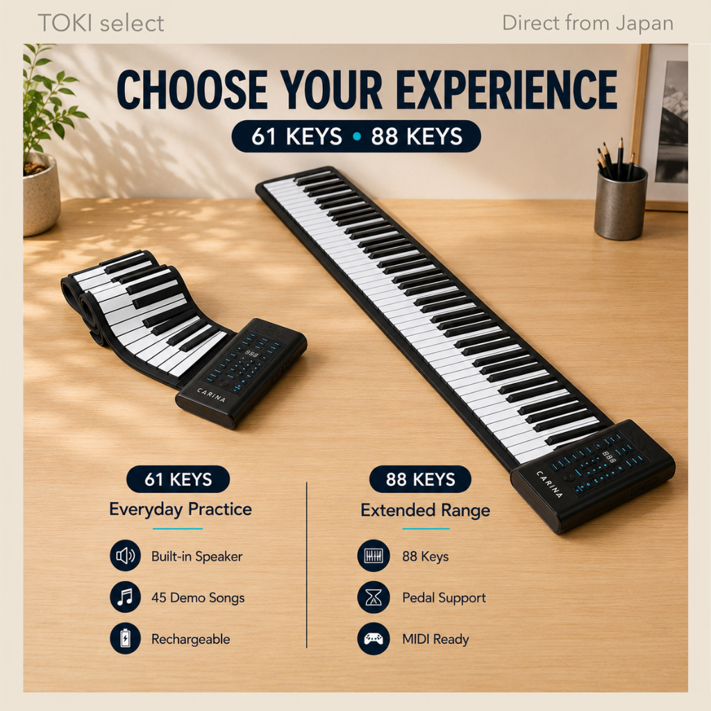 Carina Roll Up Piano 61 Keys 88 Keys USB Rechargeable Portable Electronic Piano MIDI Keyboard