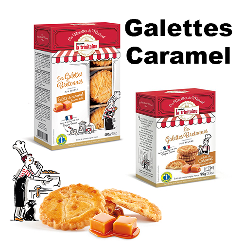 La Trinitaine - Les Galettes Caramel 280 g. คุกกี้เนยรสคาราเมล ชนิดบางกรอบ ในกล่องกระดาษ (ตรา ลา ตรีนีเตน)