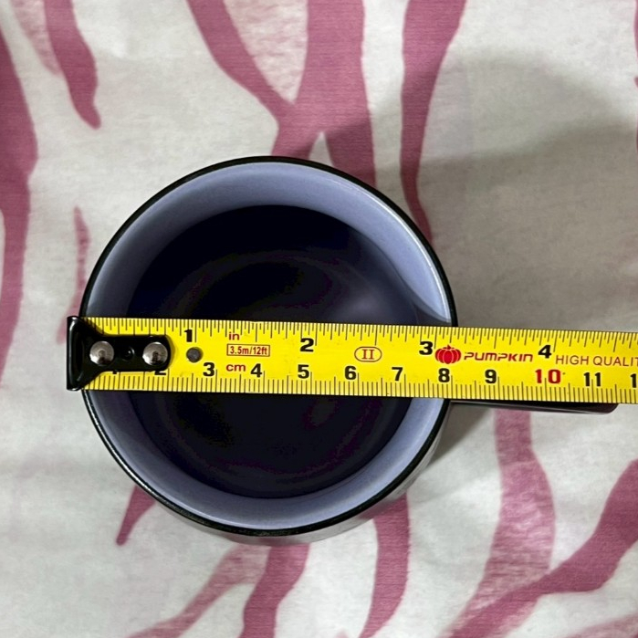 แก้วกาแฟ มีหูจับ แก้วมัคทรงสูงสไตล์วินเทจ สีดำม่วงทูโทน รูปที่ 3