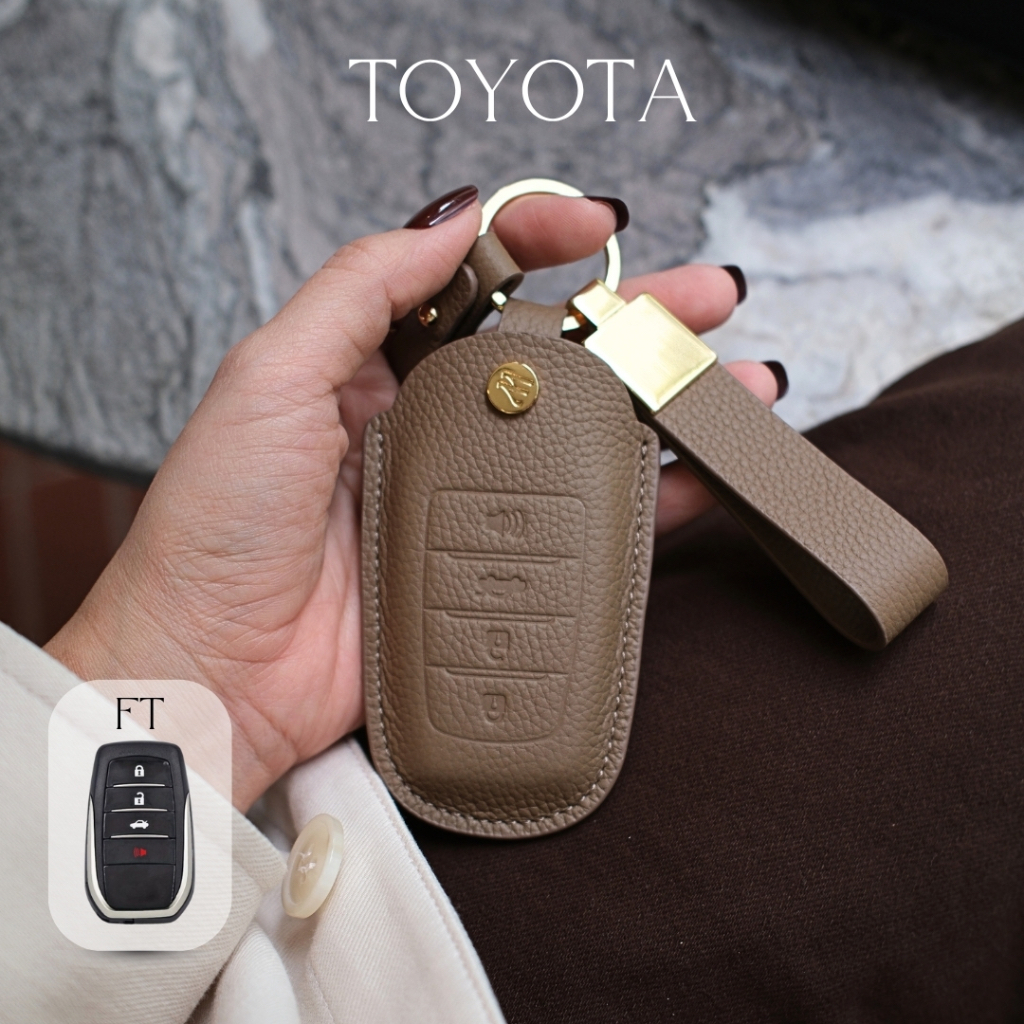 [FT]  New CAMRY 2025-2026,  TOYOTA FORTUNER เคสกุญแจรถยนต์ Toyota  แบบ 4 ปุ่มกด หนังวัวแท้ MonomeBKK
