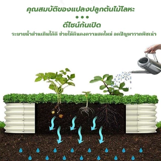 PERDKPAPA กระถางเมทัลชีท กระบะเมทัลชีทปลูกต้นไม้ แปลงสวนดอกไม้ กระบะปลูกต้นไม้ 150cm×60cm×43cm จัดสวนขนาดใหญ่