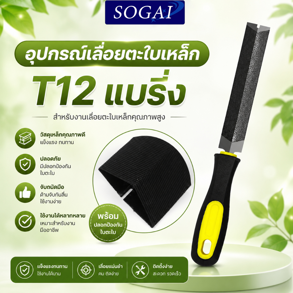 เลื่อนตะไบเหล็ก T12แบริ่ง คมและทนต่อการสึกหรอ ด้ามจับกันลื่น การตัดแต่งและการขึ้นรูป