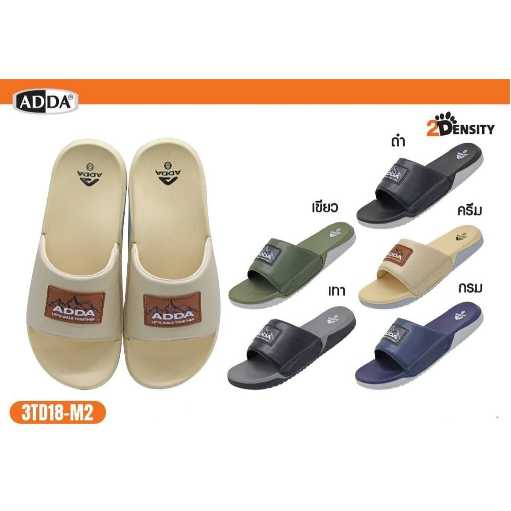 ADDA 3TD18-M2 รองเท้าแตะสวมชาย รองเท้าลำลอง ไซส์ 7-10