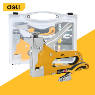 [แถมฟรีลวด] Deli ชุดเครื่องยิงแม็ก แม็กยิงไม้ แบบ4in1 5ชิ้น ขนาด4-14mm ปรับแรงยิงได้ Staple Gun Set