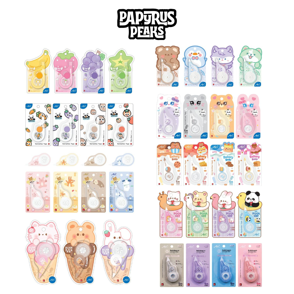 เอลเฟ่น (Elfen) เทปลบคำผิด ขนาด 5ม./ 6ม. / 12ม. สุ่มลาย **ราคาต่อ 1 ชิ้น**