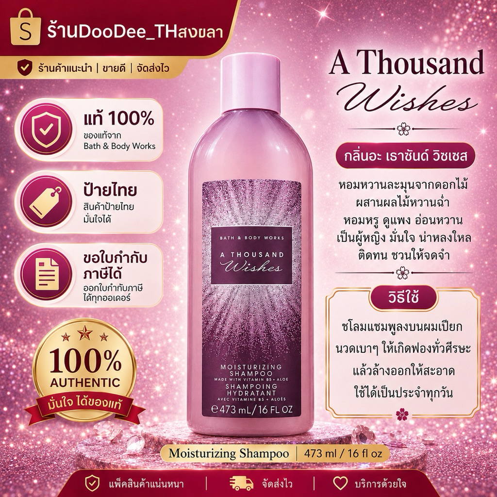 Bath&Bodyworks Shampoo 473ml แชมพูผสมน่ำหอม473มล.