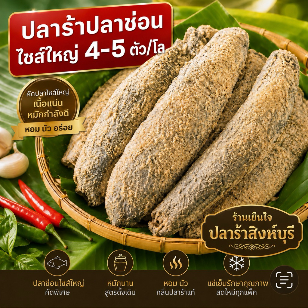 ปลาร้าช่อนไซส์ใหญ่สิงห์บุรี 1 กก. 4-5 ตัว ใช้ทอด หลน สับ ได้ การันตีความหอมข้าวคั่ว ไม่เค็มมาก ใหม่ มีหน้าร้าน พร้อมส่ง