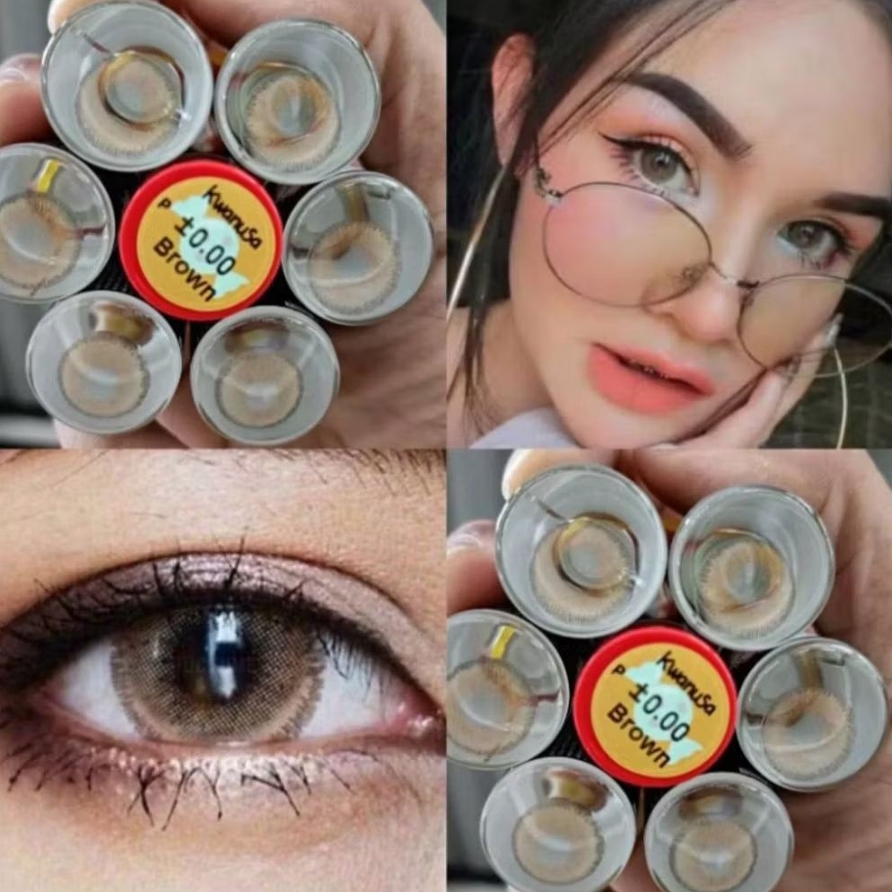 คอนแทคเลนส์ ลาย Kwanusa Brown สีน้ำตาล ค่าอมน้ำ 38% รายเดือน ( Pitchy )