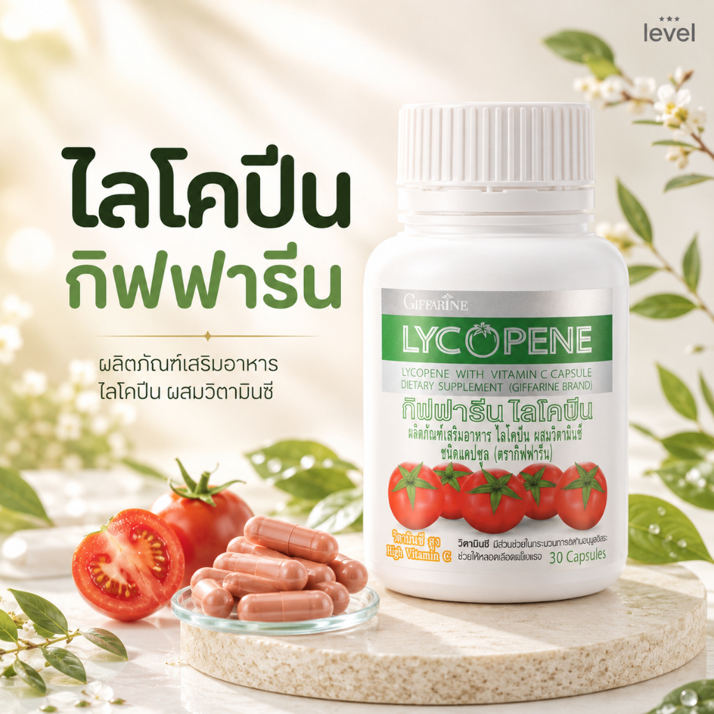 ไลโคปีน LYCOPENE กิฟฟารีน ไลโคพีน มะเขือเทศ สารสกัดจากมะเขือเทศ