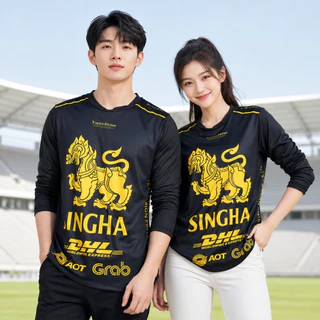 เสื้อกีฬา คอกลม แขนยาว พิมพ์ลายกราฟิก ลายสิงห์ไทย ผ้าไมโคร เนื้อผ้านิ่ม ยืดหยุ่น ใส่ได้ทั้งชายและหญิง t251#