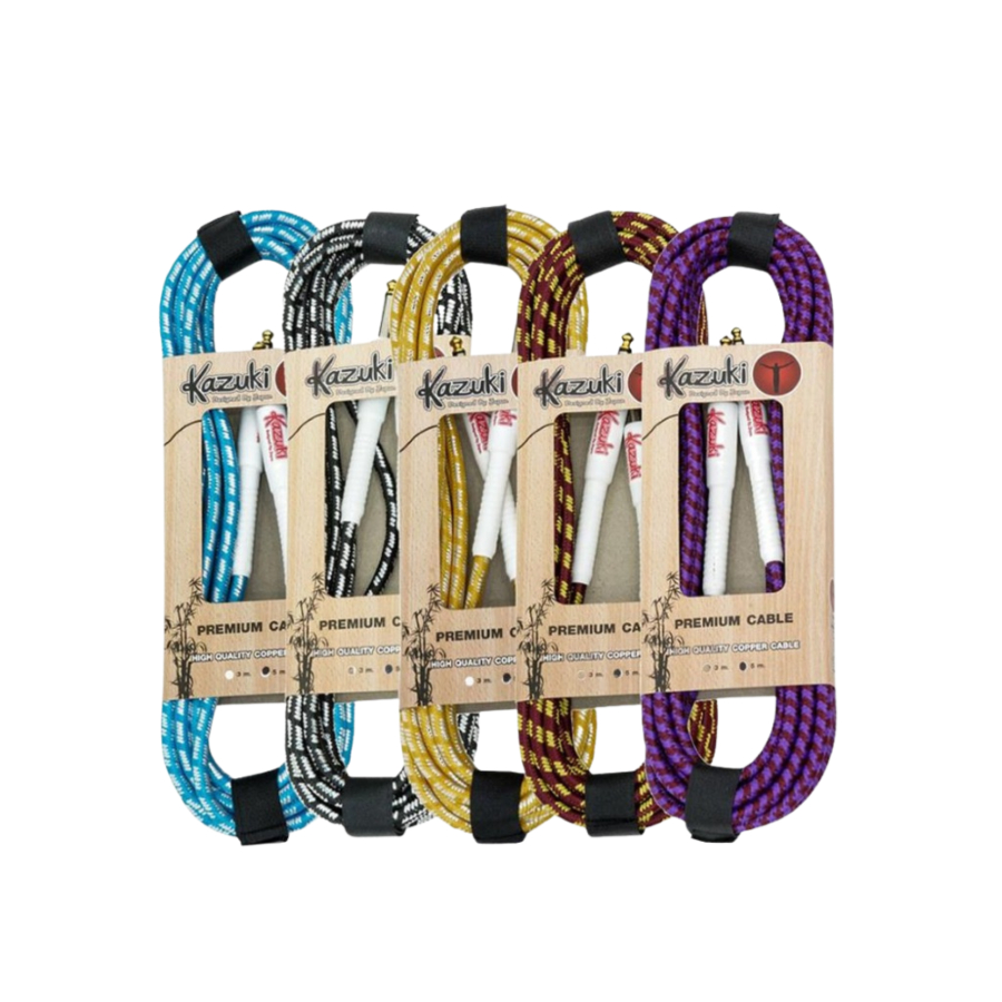 สายแจ็ค 3 / 5 เมตร แบบสายถัก หัวตรง Instrument Cable Kazuki K Premium (สุ่มสี)