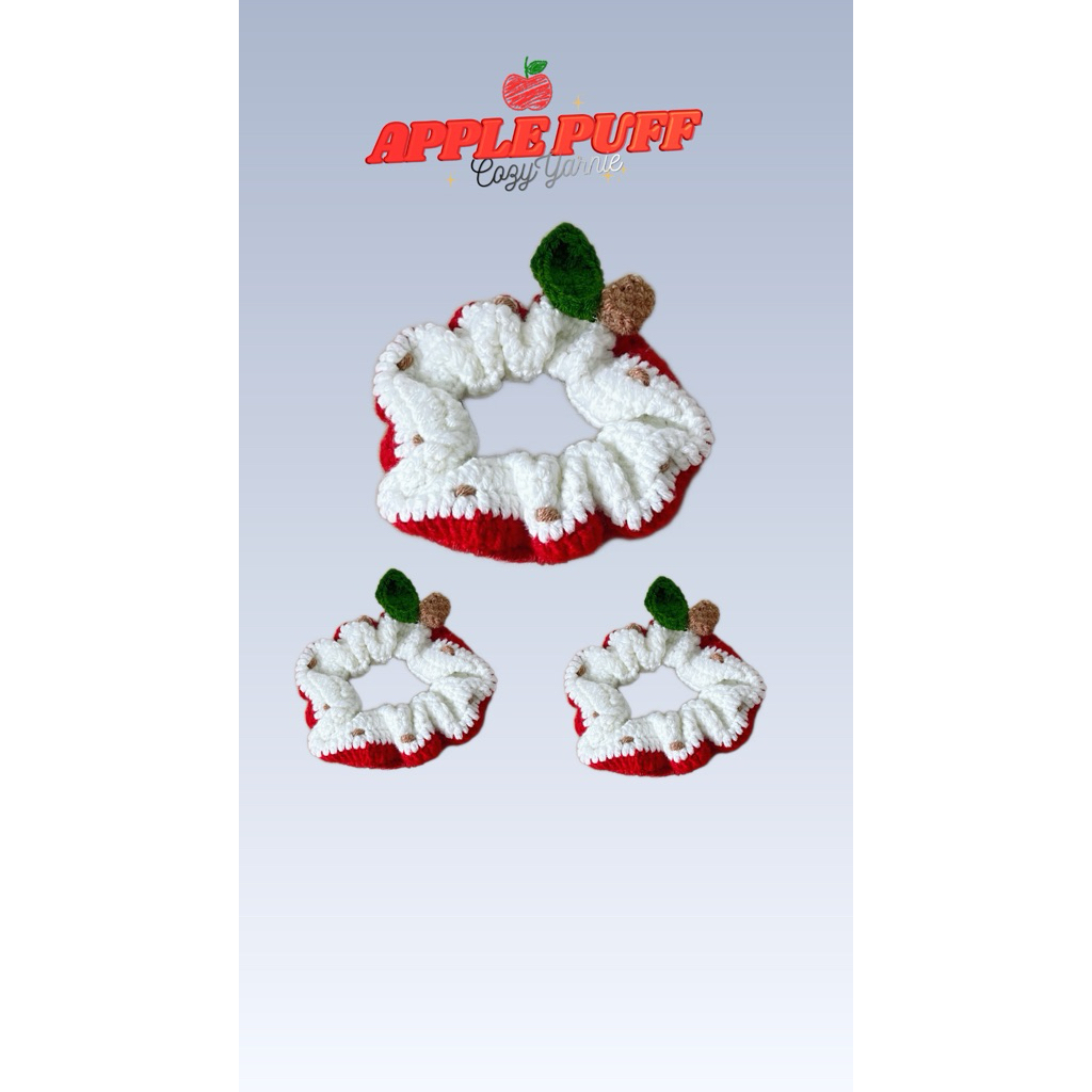 Cozy Yarnie | Apple Puff ยางมัดผมรูปแอปเปิลงานhand made