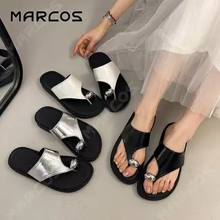 MARCOS รองเท้าแตะผู้หญิง พื้นนุ่ม ตกแต่งโลหะ รองเท้าแฟชั่นผู้หญิง ป้องกันลื่น สวมใส่สบาย รอง เ ทา แตะผู้หญิง #10