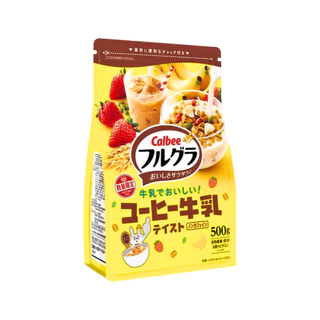 Calbee Frugra CoffeeMilk Tasteกราโนล่าผสมธัญพืชผลไม้อบกรอบรสกาแฟนมหอมอร่อยขนาด500g