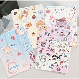 เคส ฝาพับ ลายการ์ตูนน่ารัก for Samsung Galaxy Tab S6 lite/Tab A7 lite/S10 S9 FE/Tab A9Plus A9 A11 A11Plus มีช่องใส่ปากกา