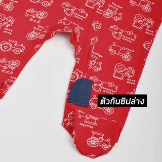 Zuper Mom (0-24 เดือน) ชุดหมีเด็กอ่อน ซิป รุ่น 2 WAY ZIPPER บอดี้สูทเด็กอ่อน ชุดเด็กแรกเกิด บอดี้สูทหุ้มเท้า no.9107