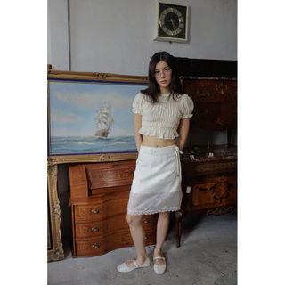 CECE CREAM SKIRT กระโปรงผ้าปัก