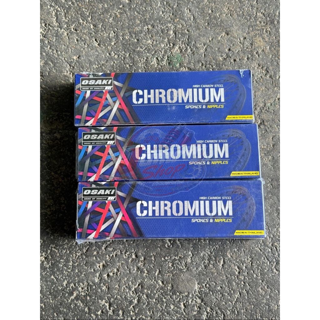 ซี่ลวด OSAKI  แท้ ชุบโครเมียม เบอร์ 10  (10x157 / 10x161 / 10x184) ซี่ลวดมอเตอร์ไซค์ ขอบ 17