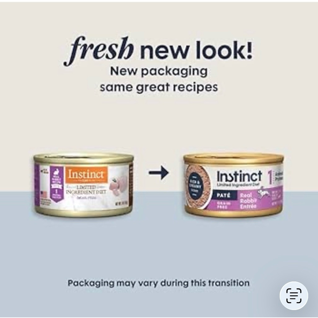 (85 g) (กป/ซอง)Instinct Limited Ingredient Diet Grain-Free Pate Real Rabbit Recipe Canned Cat Food