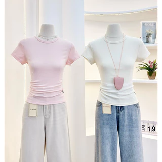 G-rose เสื้อยืดสีพื้น แต่งอะไหล่เงิน