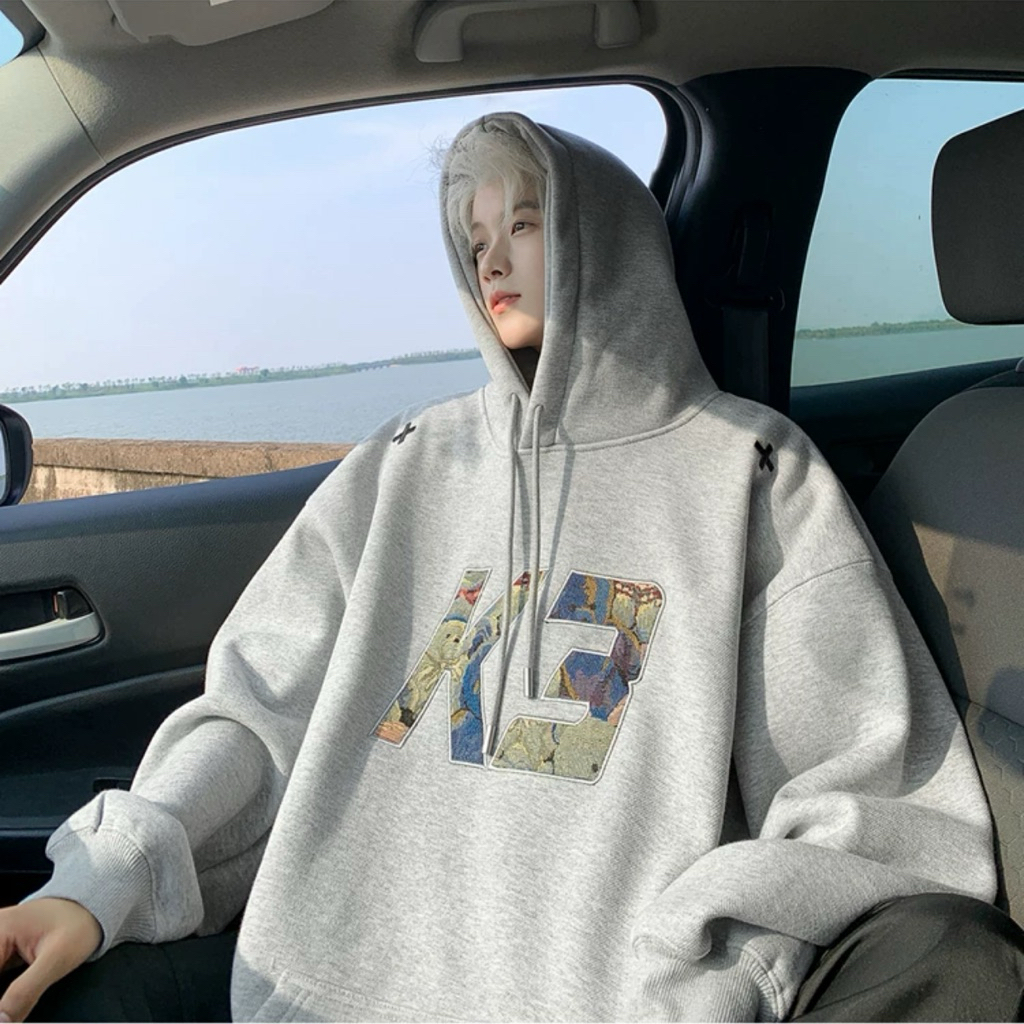 #066#L-5XL#เสื้อกันหนาวแขนยาวมีหมวกผ้านาโนงานสกรีนสวยๆเนื้อผ้าใส่สบายใส่ได้ทั้งหญิงและชาย