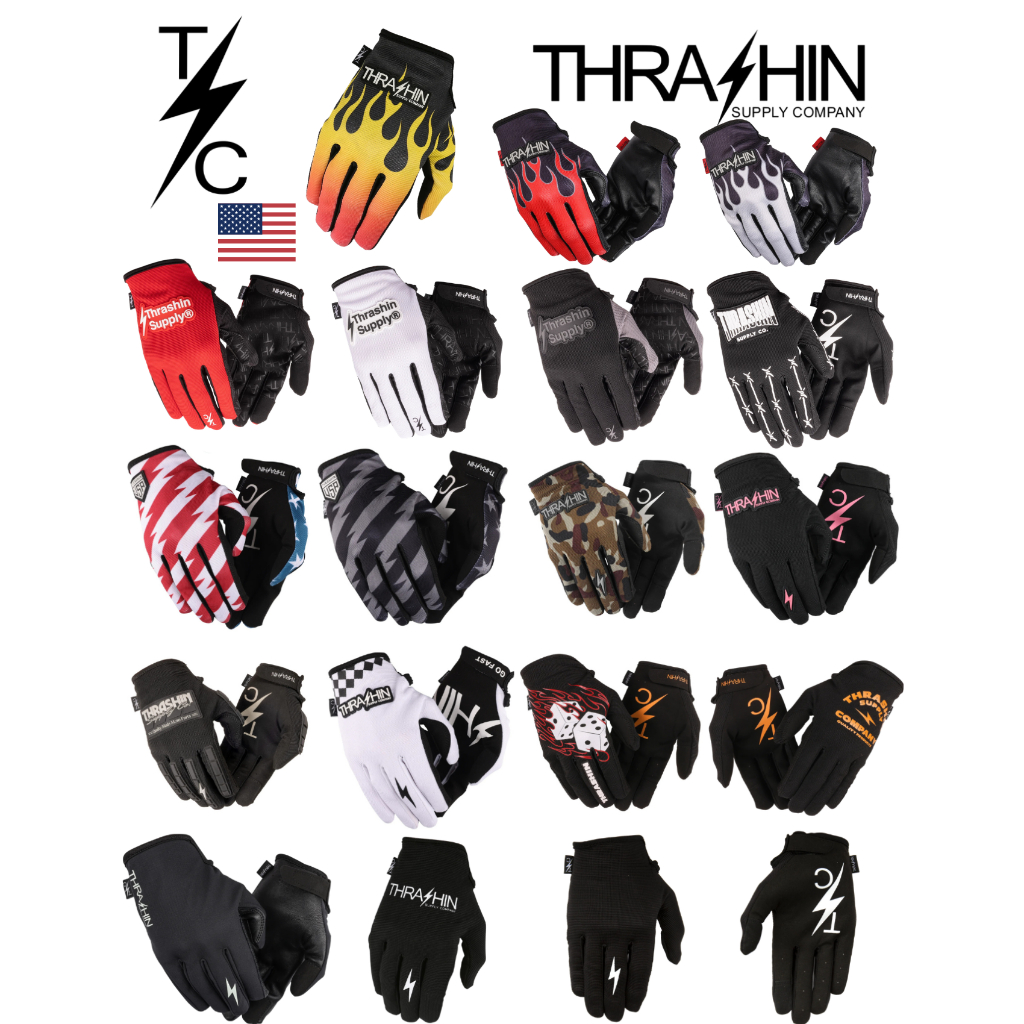 *ส่งฟรี* ถุงมือขี่มอเตอร์ไซค์ Thrashin Supply - Touch Screen ทัชสกรีนได้ - Moto Gloves Harley