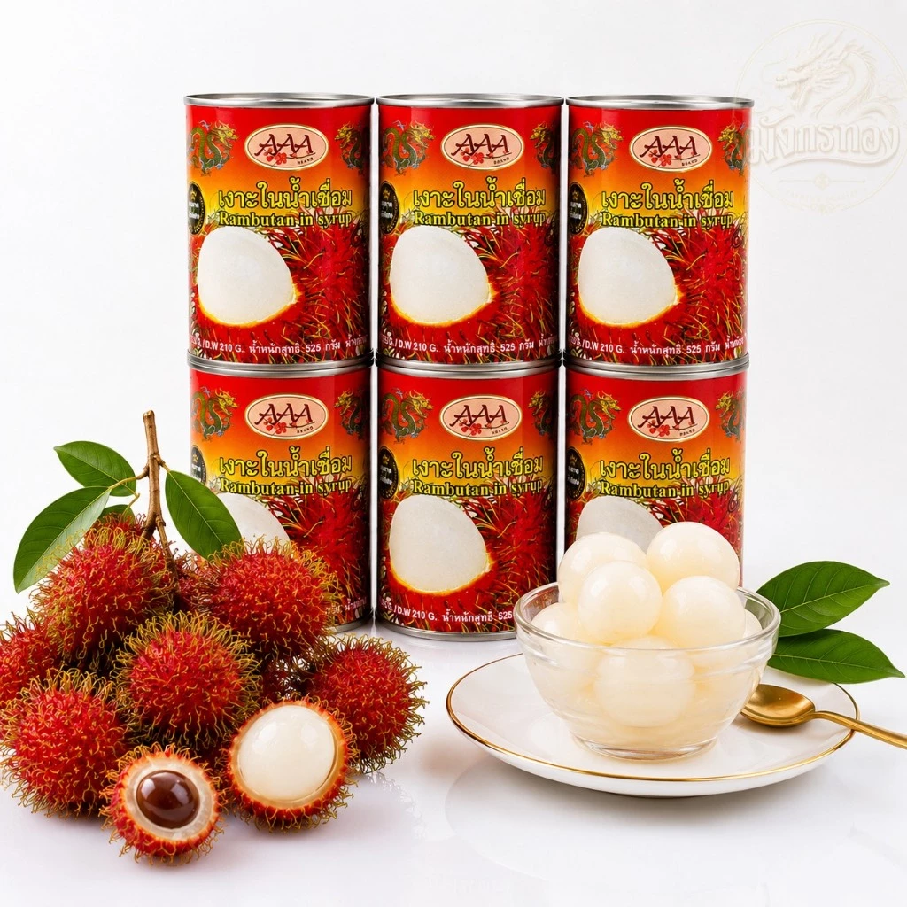 [ชุด 6 กระป๋อง] เงาะ AAA คัดพิเศษ เงาะในน้ำเชื่อม หอม อร่อย