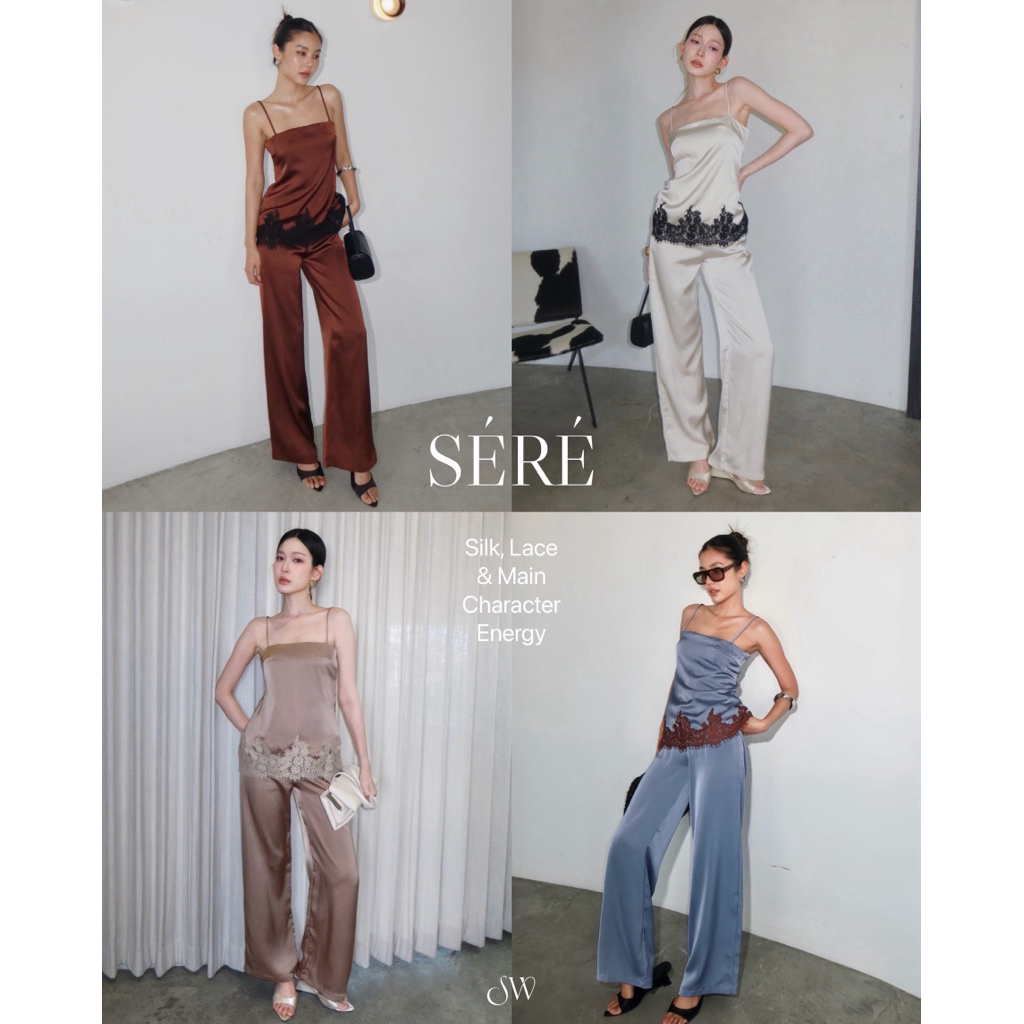 Sere เข็ทเสื้อกางเกงซาติน