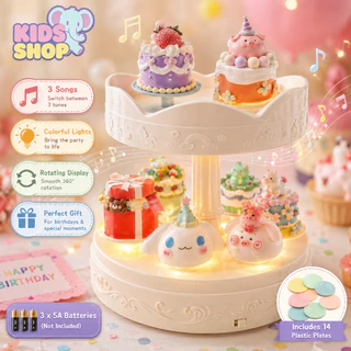 ถาดหมุนเค้ก แท่นหมุนเค้ก มีเสียงดนตรี มีไฟ ของขวัญวันเกิด พร้อมส่ง🇹🇭