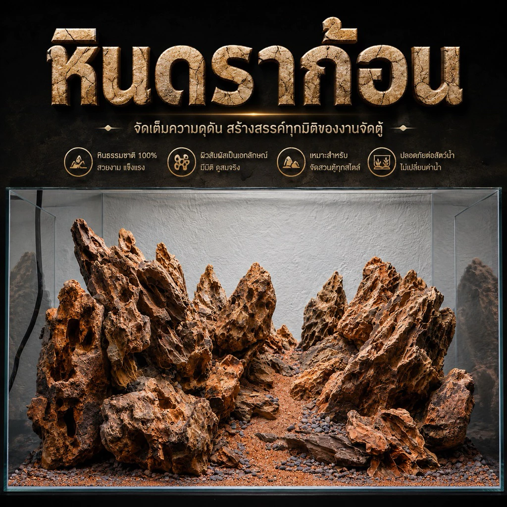 หินสำหรับ แต่งตู้ปลา หินก้อนใหญ่และเล็กรวมกัน