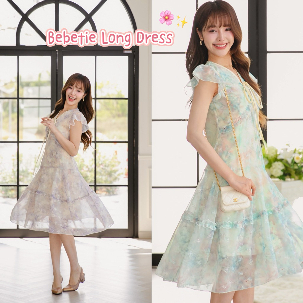 DR0603 LABELLE รุ่น Bebetie Long Dress เดรสยาวละมุน น่ารัก